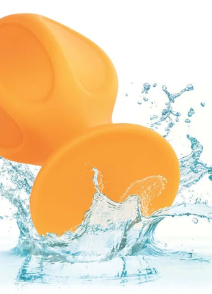 Calexotics cheeky buttplug orange aus silikon in ei-form als bade- und spielzeug in orange