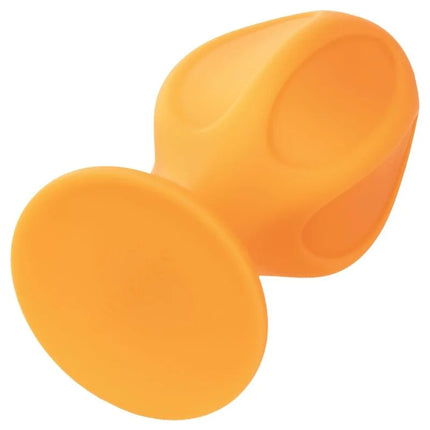 Orange silikon saugnapf mit rundem ergonomischem design von calexotics cheeky buttplug für komfortabla anwenden