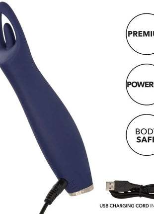Navyblauer silikon vibrator calexotics chic jasmine flickering teaser mit ergonomischem design und usb ladekabel