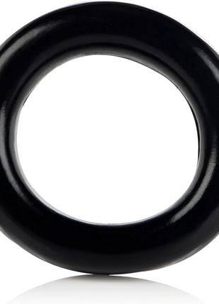 Schwarzer silikonring mit glatt glänzender oberfläche aus dem calexotics colt 3-ring-set