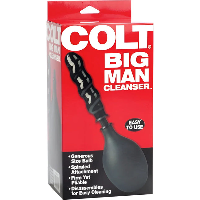 Calexotics colt analdusche schwarz aus kunststoff mit spiralförmigem griff und bulb für reinigung