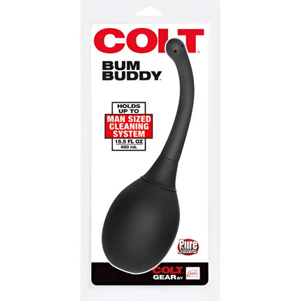 Black silikonkolben mit langem gebogenem hals und rundem kopf von calexotics colt bum buddy schwarz