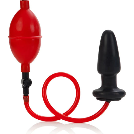 Calexotics colt erweiterbarer butt plug in rot und schwarz mit flexiblem schlauch und silikonoberfläche