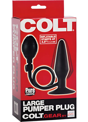 Schwarzer aufblasbarer colT grosser Pumperstecker aus reinem silikon mit pumpe und schlauch von calexotics