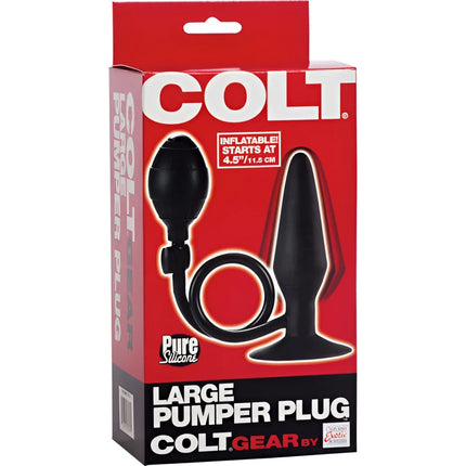 Schwarzer aufblasbarer colT grosser Pumperstecker aus reinem silikon mit pumpe und schlauch von calexotics