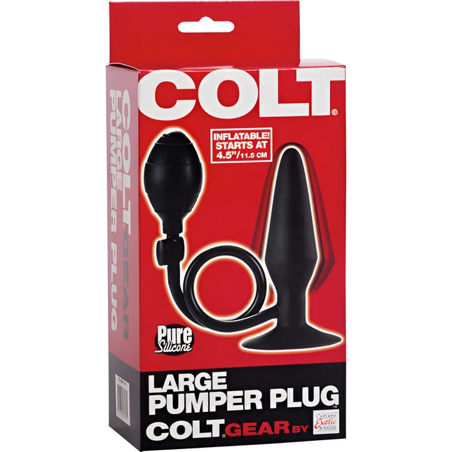 Schwarzer aufblasbarer colT grosser Pumperstecker aus reinem silikon mit pumpe und schlauch von calexotics