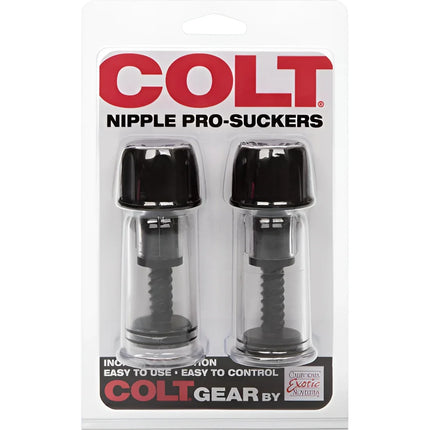 Calexotics colt nipple prosuckers schwarz schwarz sauger aus klarer kunststoffverpackung mit rotem etiket