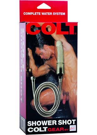 Calexotics colt shower shot mit metallbrauseschlauch und beigem duschkopf aus metall und kunststoff