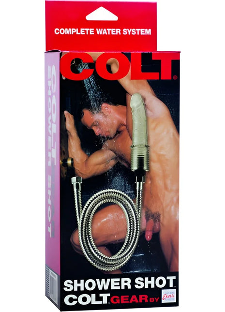 Calexotics colt shower shot mit metallbrauseschlauch und beigem duschkopf aus metall und kunststoff