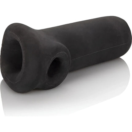 Black gummi zylindrisches masturbator mit zwei runden öffnungen am vorderen Ende von calexotics colt slammer