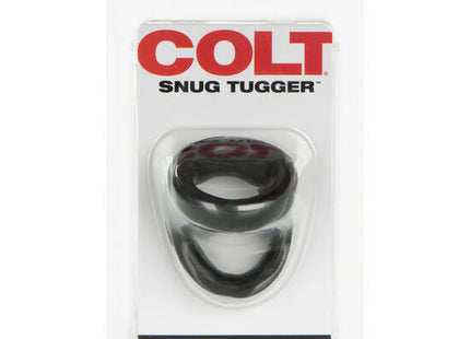 Schwarzer dual-ring cockring von colt gear aus silikon für besseren halt und unterstützung bei calexotics colt snug tugger schwarz