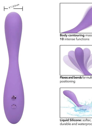 Purple silikon körperformendes massagegerät mit 10 intensiven funktionen und biegsamem design von calexotics