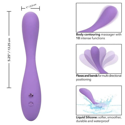 Purple silikon körperformendes massagegerät mit 10 intensiven funktionen und biegsamem design von calexotics