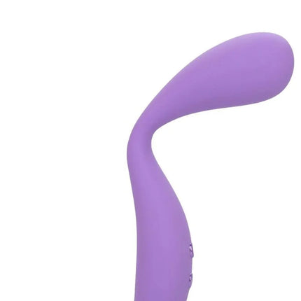 Purple silikonspielzeug mit gebogenem tropfenförmigem kopf und glatter oberfläche von calexotics contour demi violet