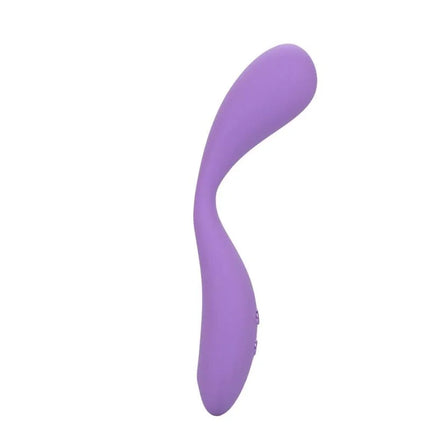 Purpurfarbener silicone vibrator mit gebogenem ergonomischem design von CalExotics Contour Demi Violet