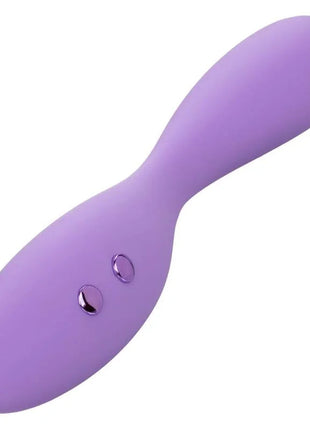 Lila silikon vibrator mit zwei metallischen knöpfen von calexotics contour demi violet