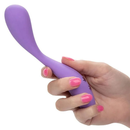 CaleXotics contour demi violet silikonspielzeug in lavendelfarbe mit gebogenem design und drei knöpfen am griff