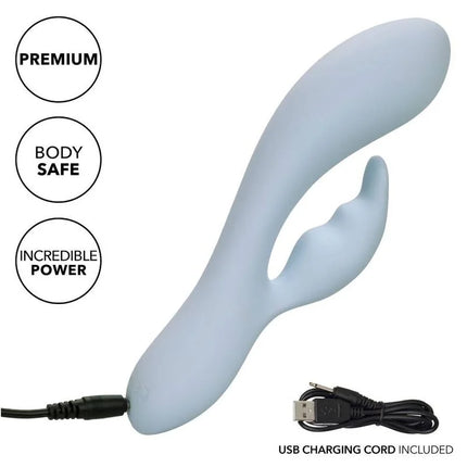Leichthalbblaues silikon erwachsenen spielzeug mit ergonomischem design und integriertem usb ladeanschluss von calexotics contour kali blau