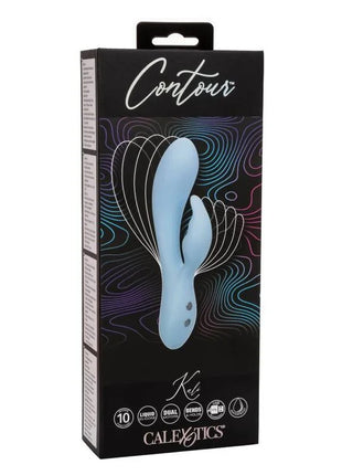 Leichblaues silikon erwachsenespielzeug im schwarzen verpackungskarton contour von calexotics