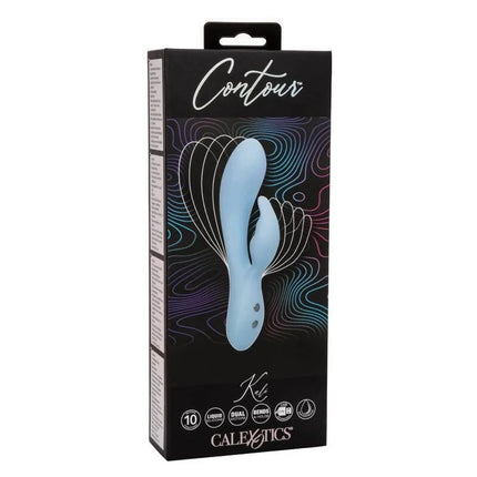 Leichblaues silikon erwachsenespielzeug im schwarzen verpackungskarton contour von calexotics