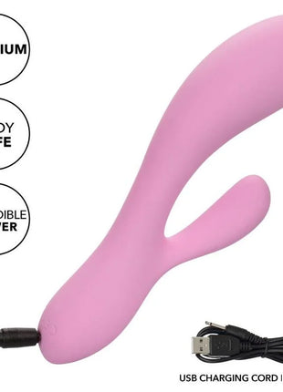 Pink silikon dualkopfvibrator calexotics contour zoie rosa mit usb-ladekabel inklusive