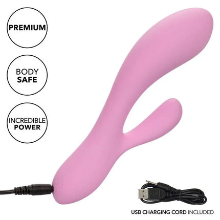 Pink silikon dualkopfvibrator calexotics contour zoie rosa mit usb-ladekabel inklusive