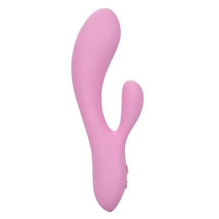 Pink silikon dualköpfiger vibrator mit glatten runden konturen und ergonomischem design von CalExotics Contour Zoie Rosa