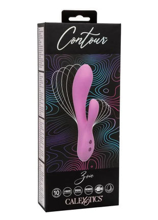 Pink silikonspielzeug in schwarzer verpackung mit markenname contour und modellname zoe von calexotics