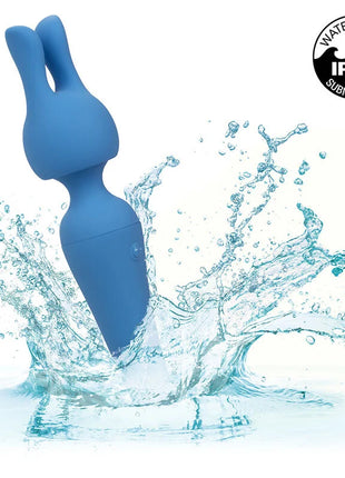 Blauer silikon rabbit vibrator mit ipx7 wasserdichtigkeit und 10 vibrationsstufen von calexotics couture kit