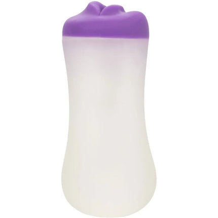 CaleXotics deep throat grip silikonsqueeze flasche weiß mit lila fußförmigem deckel