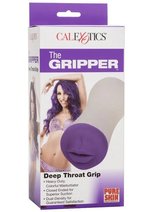 Purple und beige silikon erwachsenenspielzeug mit rundem lippen-ähnlichem design von calexotics deep throat grip