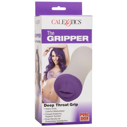 Purple und beige silikon erwachsenenspielzeug mit rundem lippen-ähnlichem design von calexotics deep throat grip