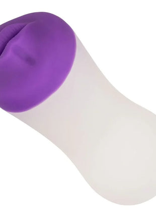 Calexotics deep throat grip silikonspielzeug in lila und transparent mit abgerundetem mundförmigem kopf