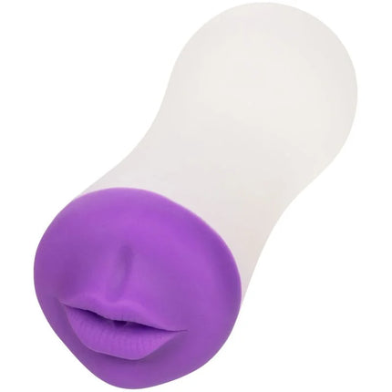 Calexotics deep throat grip mit lila silikonlippen und weißem, glattem körper aus silikon