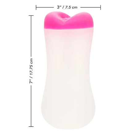 CaleXotics der greifer deep ass grip silikonspielzeug in rosa und durchsichtig mit herzförmiger spitze