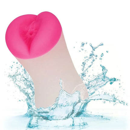 Pink und beige silikon erwachsenenspielzeug mit herzförmigem kopf calexotics der greifer deep ass grip