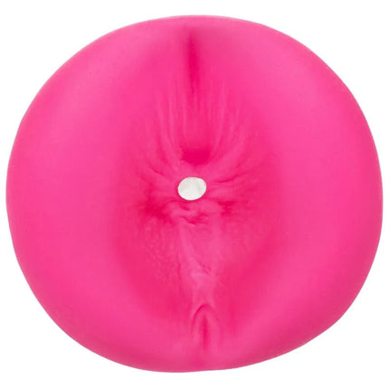CaleXotics der greifer deep ass grip pinker runder stressabbau toy mit weicher squishy textur und weißem knopfeinsatz