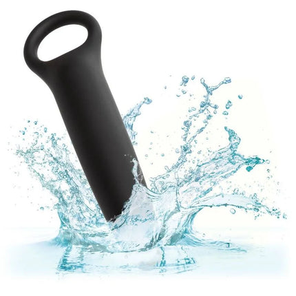 Black sleek ergonomic bottle opener with smooth matte finish and rounded handle from CalExotics Dilator-Trio