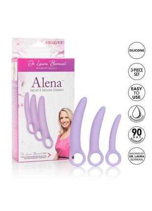Purple silikon-dilatatoren der calexotics dr laura berman alena set mit 3 dilatoren für intime anwendung