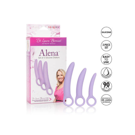 Purple silikon-dilatatoren der calexotics dr laura berman alena set mit 3 dilatoren für intime anwendung
