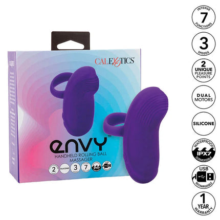Lila silikon handheld rollball massager mit dualmotoren und usb aufladbarem design von calexotics
