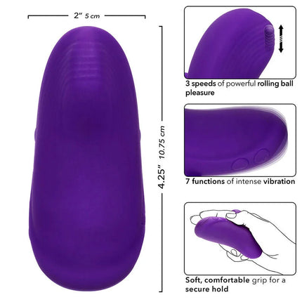 Purple silikon handmassager mit rollball und 7 vibrationen von calexotics mit ergonomischem griff