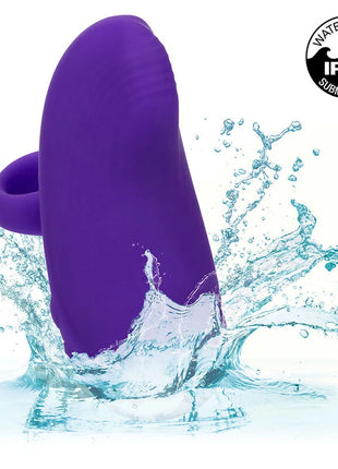 Lila silikon-ring mit glattem, ergonomischem design und ipx7 wasserdichtigkeit, calexotics envy handmassager mit rollball