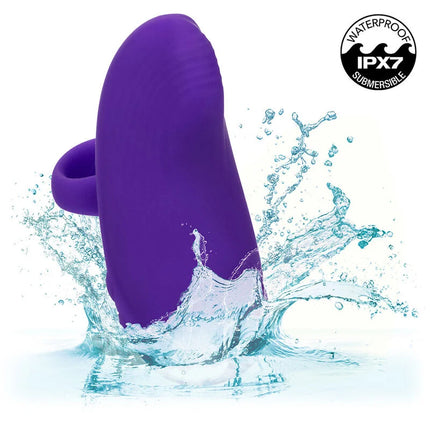 Lila silikon-ring mit glattem, ergonomischem design und ipx7 wasserdichtigkeit, calexotics envy handmassager mit rollball