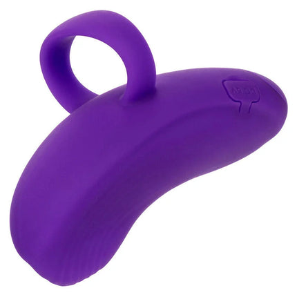 Lila silikonhandmassager von calexotics mit rollball, 7 vibrationen und einer eingeprägten power-taste