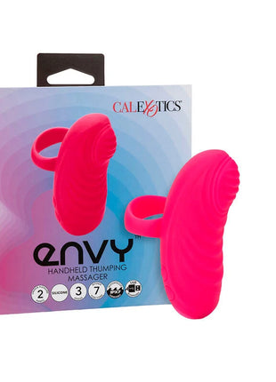 Helle pinke silikon-handmassager mit rollball, dualmotoren und 7 vibrafunktionen von calexotics