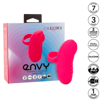 Helle pinke silikon-handmassager mit rollball, dualmotoren und 7 vibrafunktionen von calexotics