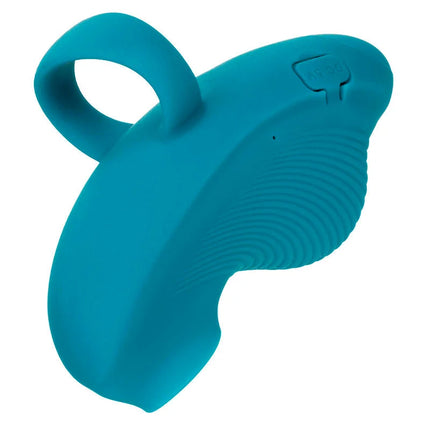 Teal silikon handmassager mit schlaufe und strukturierter griffoberfläche von calexotics envy handrolling ball massager 7 vibrationen