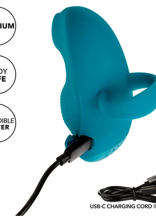 Teal silikon handrollball-massager mit ergonomischem design und integriertem usb-c ladeanschluss von calexotics