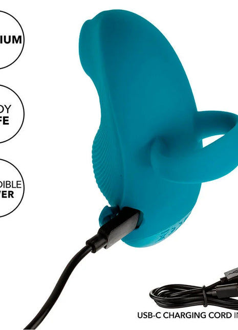 Teal silikon handrollball-massager mit ergonomischem design und integriertem usb-c ladeanschluss von calexotics